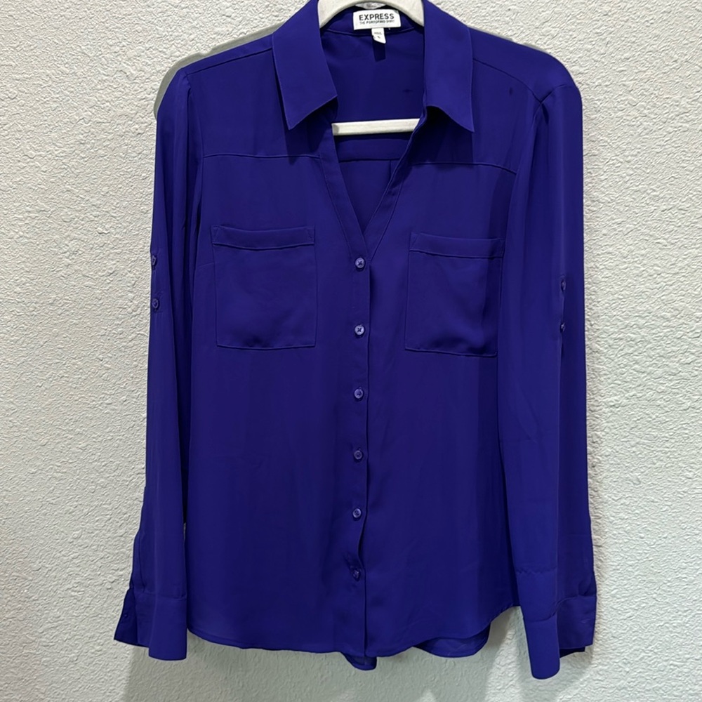 Purple express women’s dress shirt
